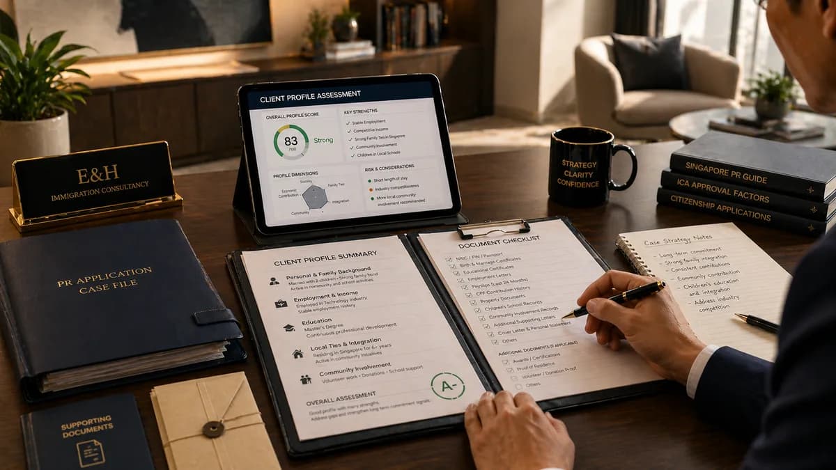Professional consultation meeting — immigration agency vs immigration consultancy in Singapore