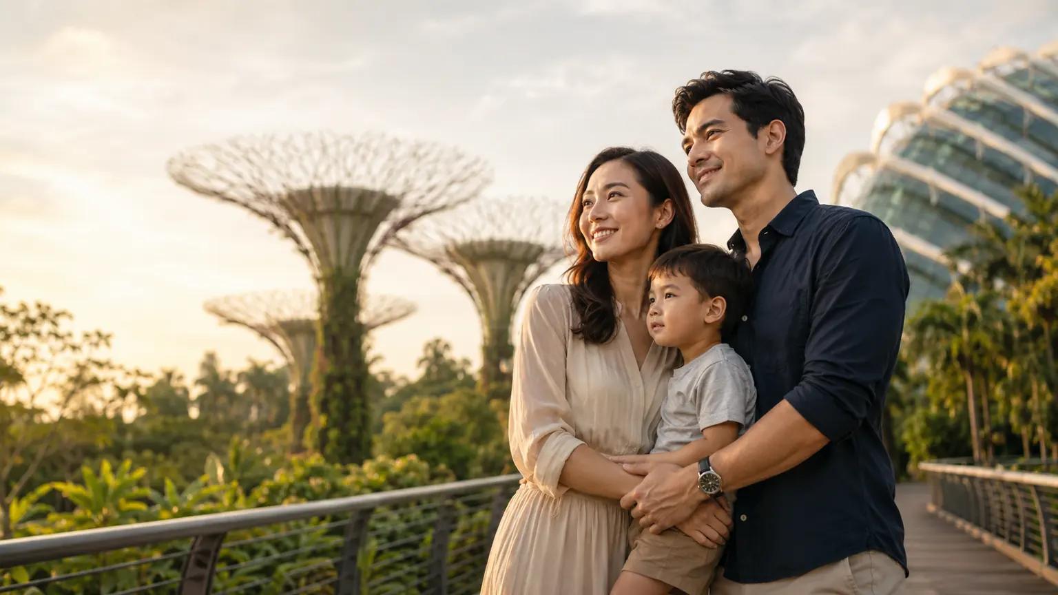 Family in Singapore Gardens by the Bay — PR application for foreign spouse of Singapore Citizen